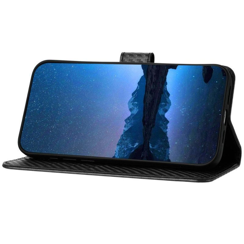 Folio-hoesje Samsung Galaxy S25 Plus 5g Telefoonhoesje Koolstofvezel Met Bandje