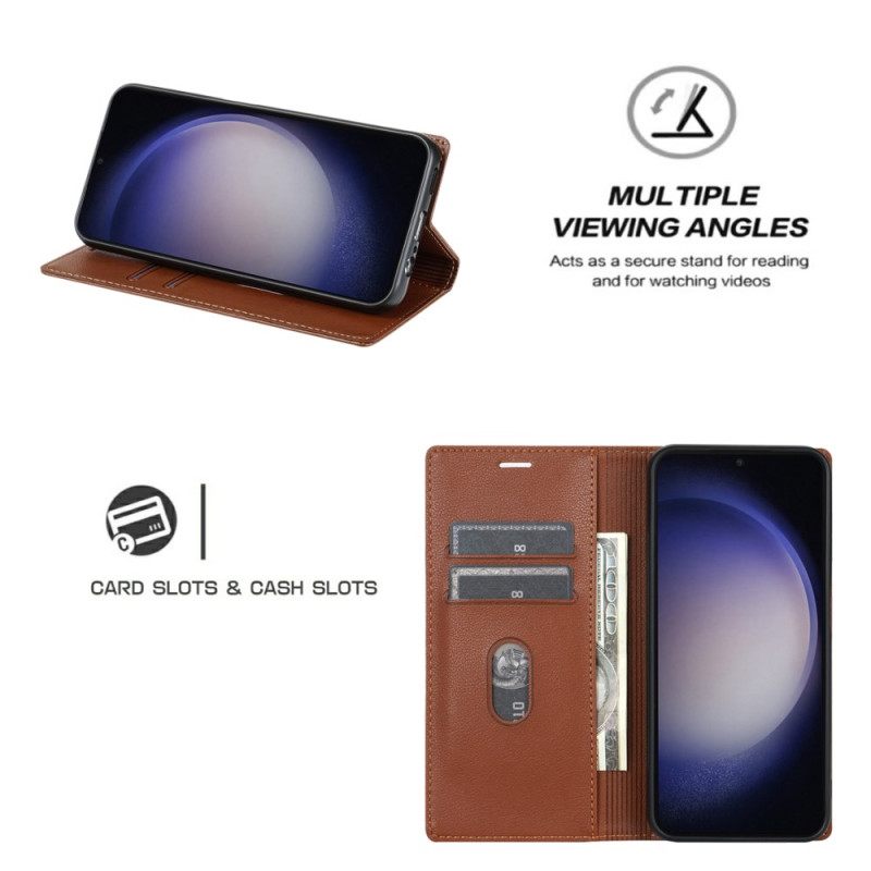 Folio-hoesje Samsung Galaxy S25 Plus 5g Telefoonhoesje Lederlook