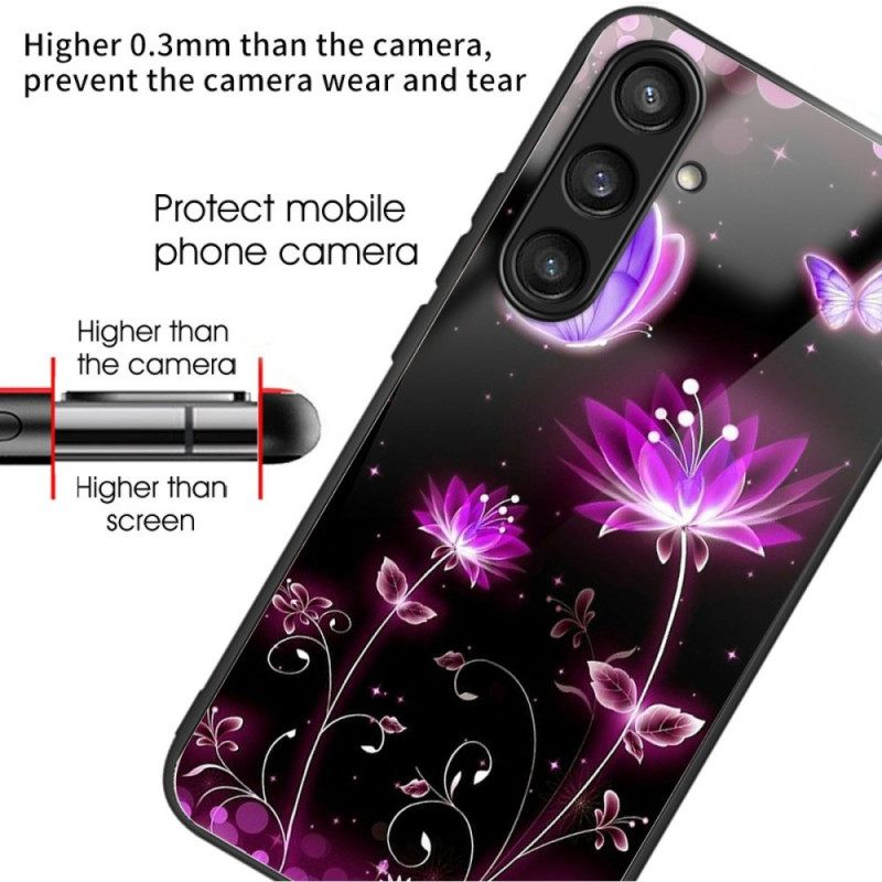 Hoesje Samsung Galaxy S25 Plus 5g Bloemen En Vlinders Van Gehard Glas