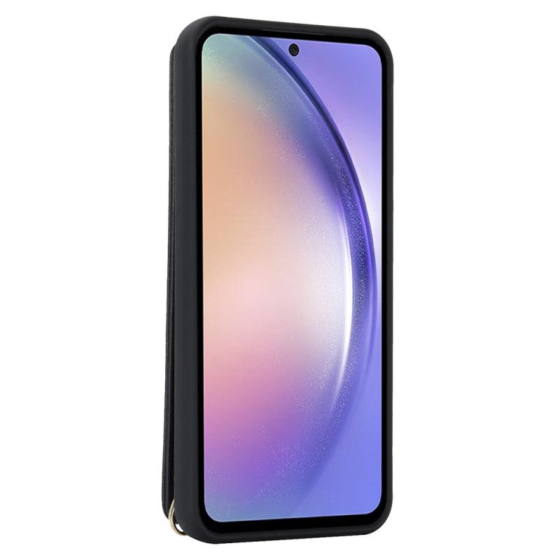 Hoesje Samsung Galaxy S25 Plus 5g Kaarthouder En Riem Bescherming Hoesje