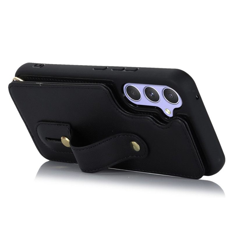 Hoesje Samsung Galaxy S25 Plus 5g Kaarthouder En Riem Bescherming Hoesje