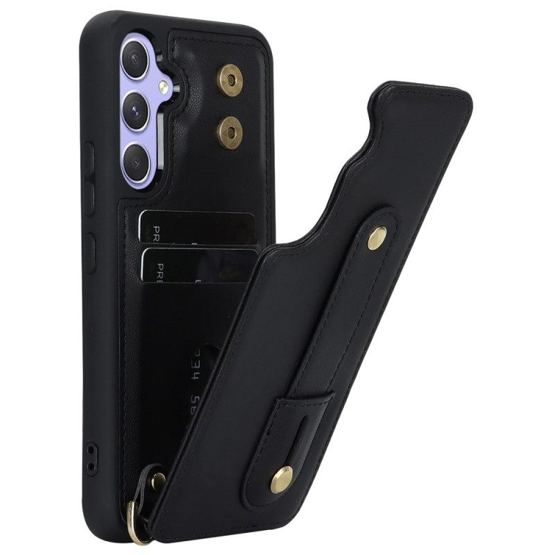 Hoesje Samsung Galaxy S25 Plus 5g Kaarthouder En Riem Bescherming Hoesje