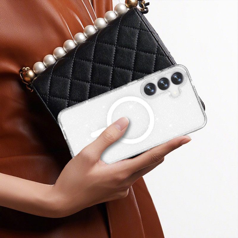 Hoesje Samsung Galaxy S25 Plus 5g Magsafe-compatibel Glitterachterkant