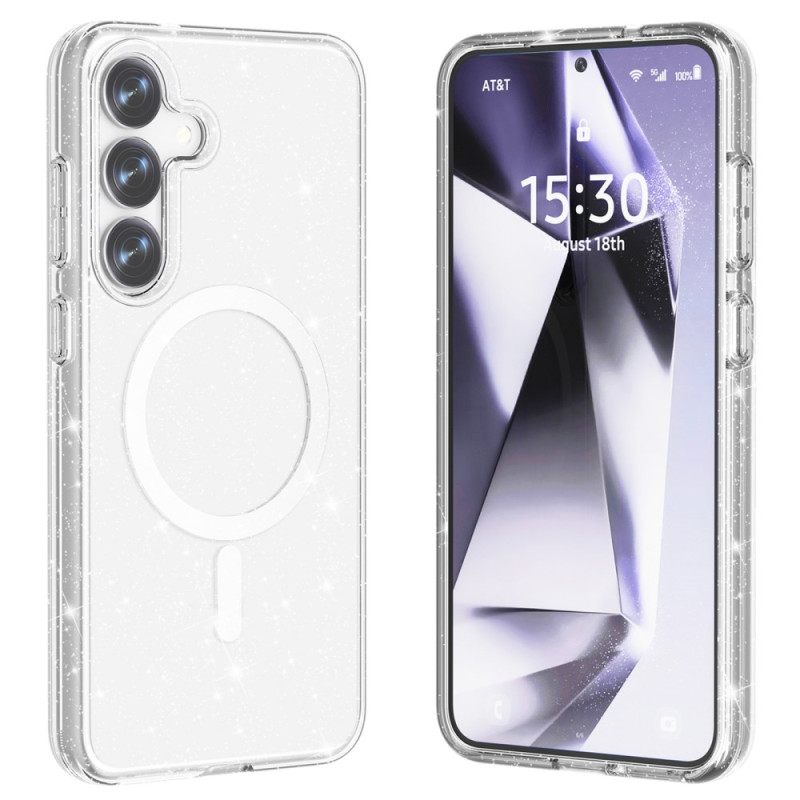 Hoesje Samsung Galaxy S25 Plus 5g Magsafe-compatibel Glitterachterkant