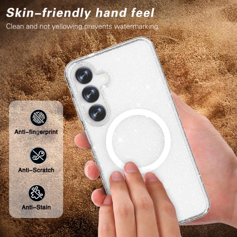 Hoesje Samsung Galaxy S25 Plus 5g Magsafe-compatibel Glitterachterkant