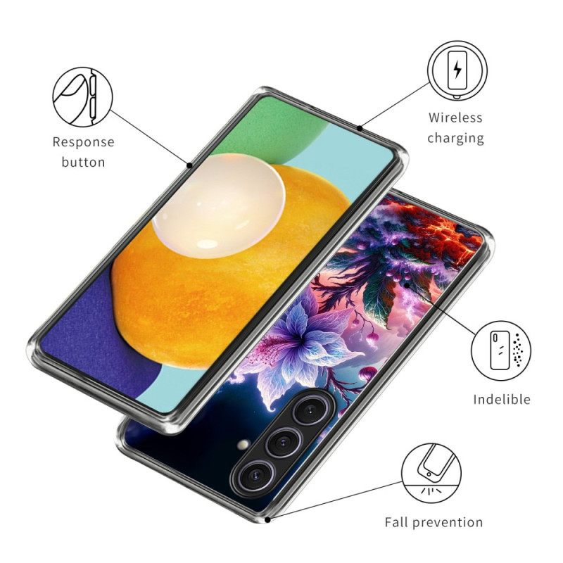 Hoesje Samsung Galaxy S25 Plus 5g Paarse Bloemen