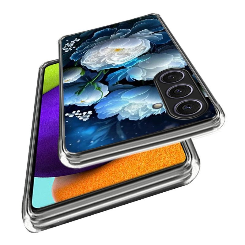 Hoesje Samsung Galaxy S25 Plus 5g Witte Pioenroos Bescherming Hoesje