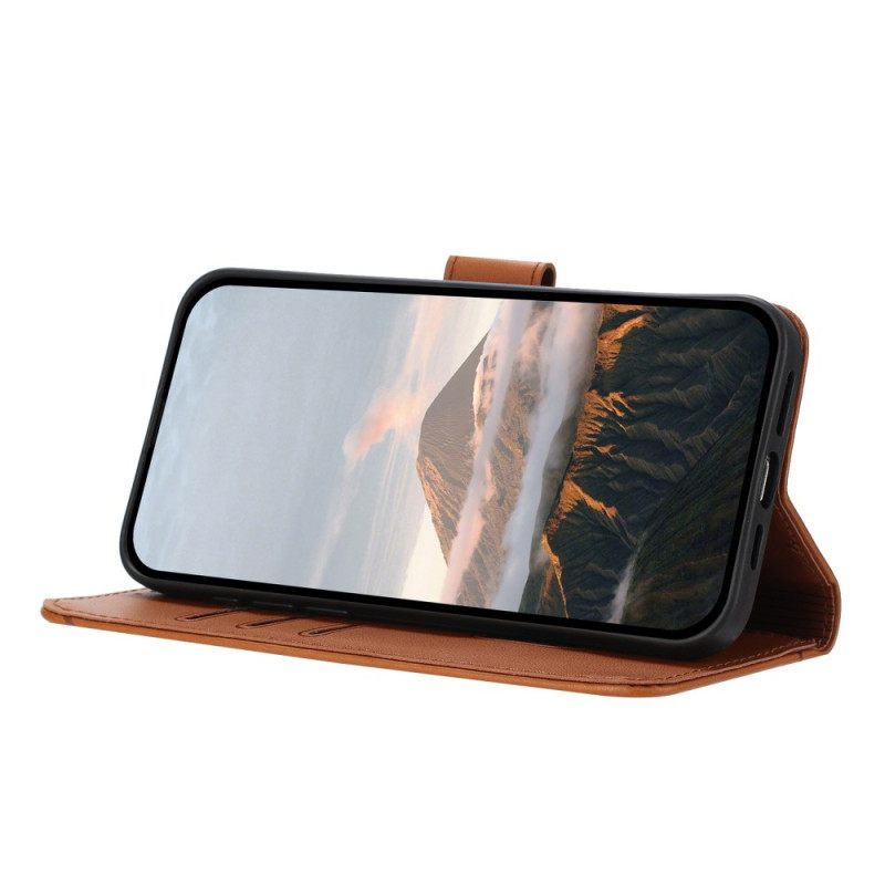 Leren Hoesje Samsung Galaxy S25 Plus 5g Driehoekig Patroon