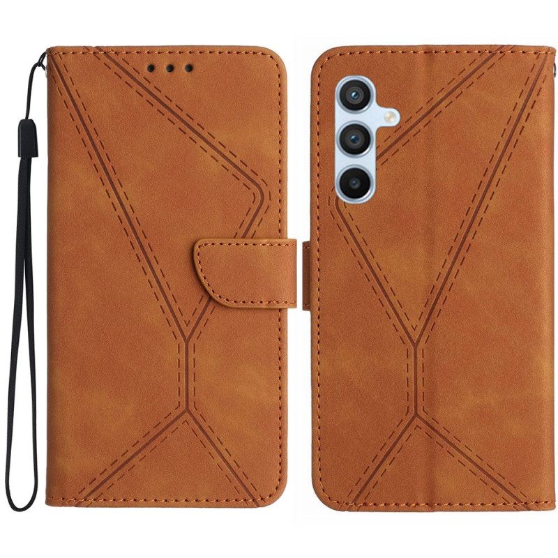 Leren Hoesje Samsung Galaxy S25 Plus 5g Lijnen En Strepen Bescherming Hoesje