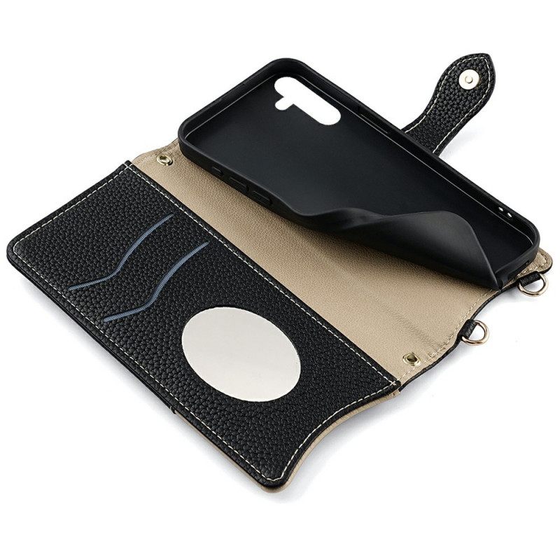 Leren Hoesje Samsung Galaxy S25 Plus 5g Portemonnee Met Ketting