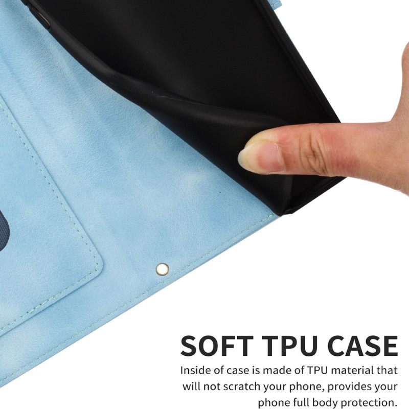 Leren Hoesje Voor Samsung Galaxy S25 Plus 5g Bloemendesign Met Bandje