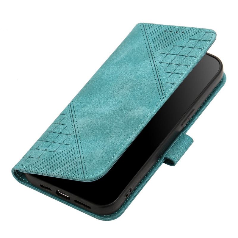 Leren Hoesje Voor Samsung Galaxy S25 Plus 5g Geometrisch Bandje