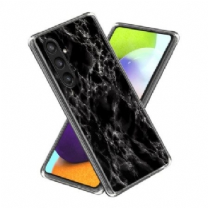 Leren Hoesje Voor Samsung Galaxy S25 Plus 5g Zwart Marmer