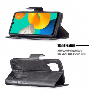 Folio-hoesje voor Samsung Galaxy M32 Anti-fall Croc Aspect Leereffect