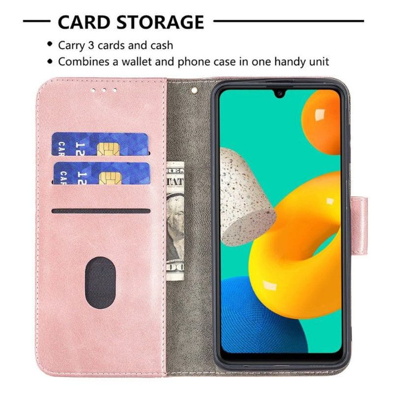 Folio-hoesje voor Samsung Galaxy M32 Anti-fall Croc Aspect Leereffect