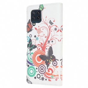Folio-hoesje voor Samsung Galaxy M32 Anti-fall Retro Vlinders
