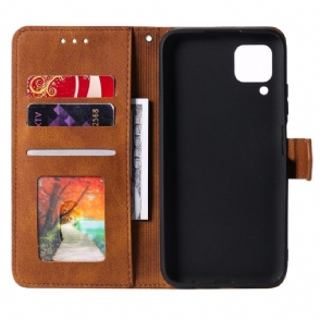Folio-hoesje voor Samsung Galaxy M32 Met Ketting Tweekleurig Folio