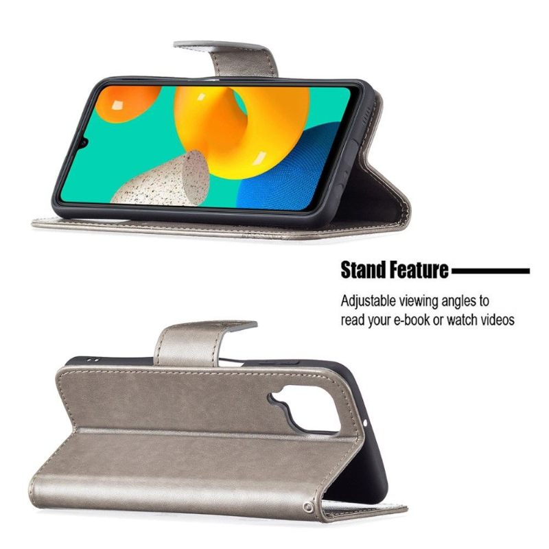 Folio-hoesje voor Samsung Galaxy M32 Ondersteuningsfunctie Vlinders
