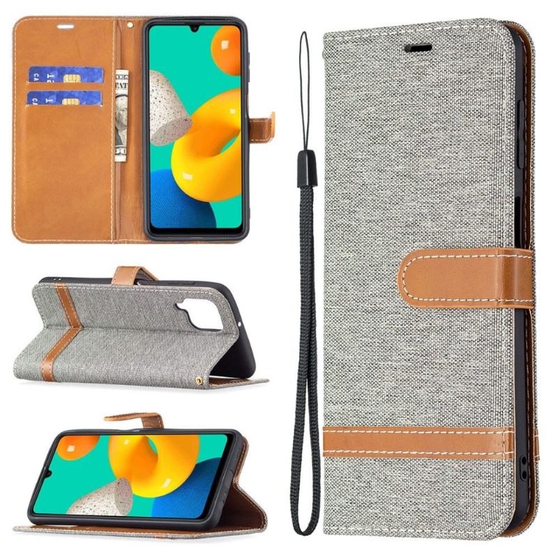 Leren Hoesje voor Samsung Galaxy M32 Bescherming Stoffen Bekleding