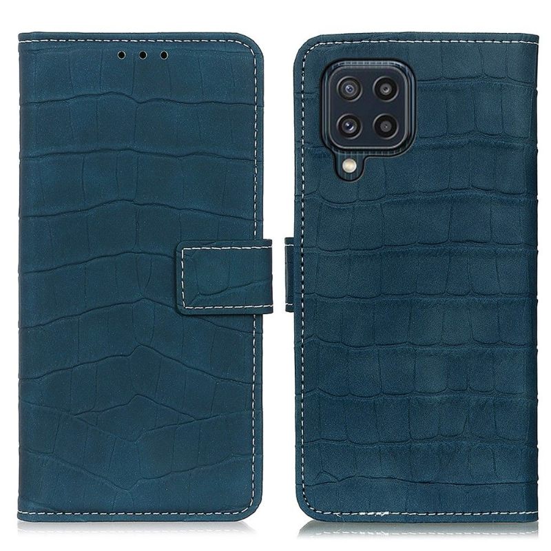 Leren Hoesje voor Samsung Galaxy M32 Kunstleer Croc-look