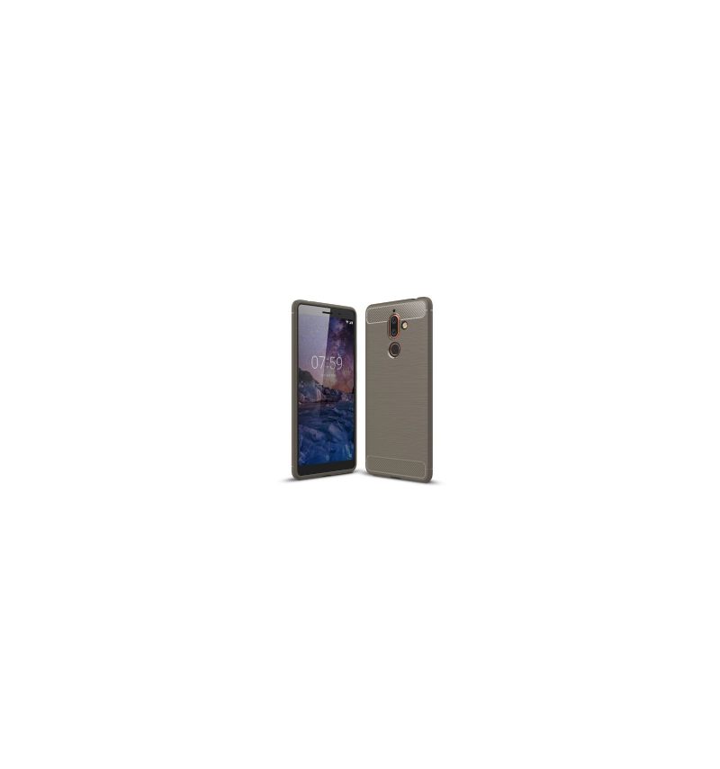 Hoesje voor Nokia 7 Plus Geborsteld Koolstof