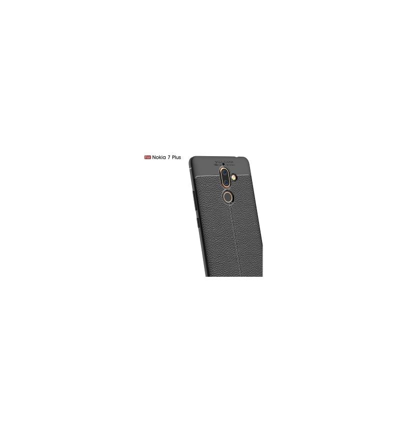 Telefoonhoesje voor Nokia 7 Plus Litchi-textuur Leerstijl
