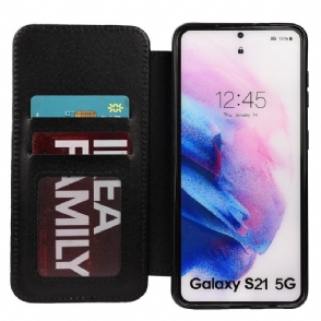 Flip Case voor Samsung Galaxy S21 Plus 5G Luxe Gewatteerd Leereffect