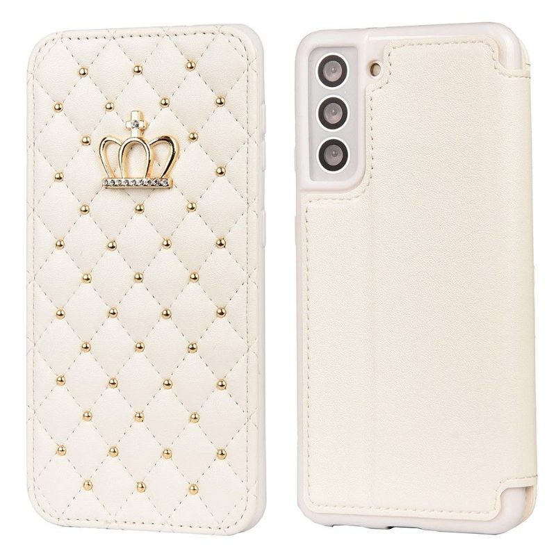 Flip Case voor Samsung Galaxy S21 Plus 5G Luxe Gewatteerd Leereffect