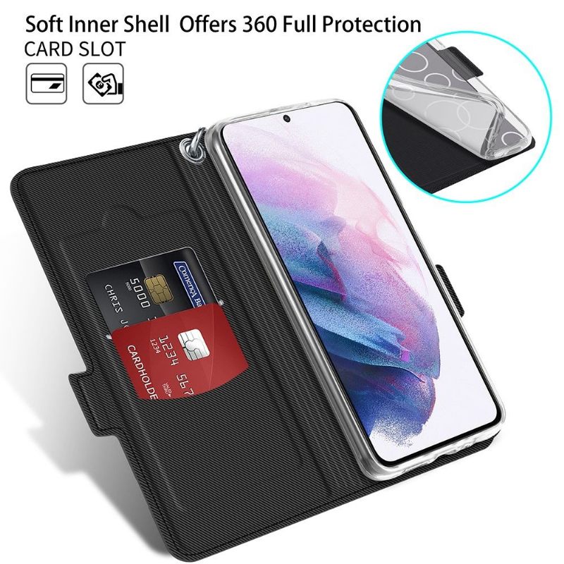Folio-hoesje voor Samsung Galaxy S21 Plus 5G Anti-fall Victoria-stijl Leer