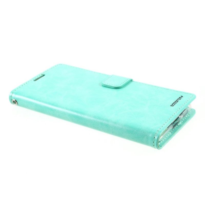 Leren Hoesje voor Samsung Galaxy S21 Plus 5G Bescherming Mercury Blue Moon-imitatieleer