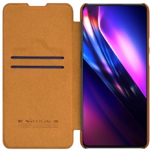 Flip Case voor OnePlus 9 Qin-serie Leereffect