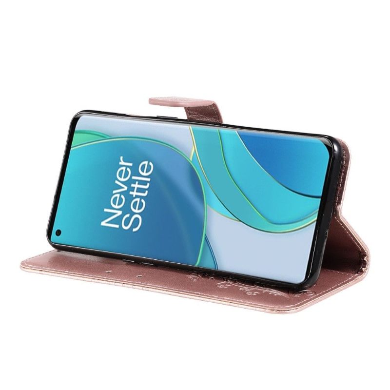 Folio-hoesje voor OnePlus 9 Anti-fall Ondersteuningsfunctie Vlinders