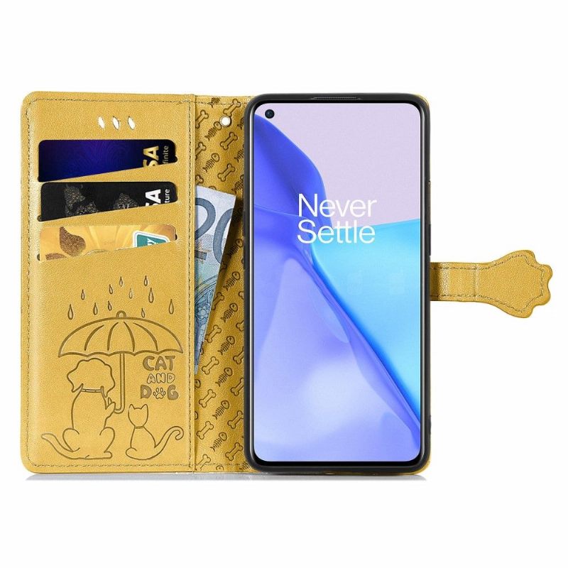 Folio-hoesje voor OnePlus 9 Dieren In Reliëf