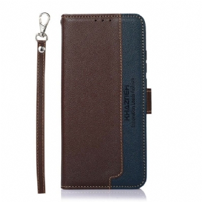 Leren Hoesje voor Poco M5s Lychee-stijl Rfid Khazneh
