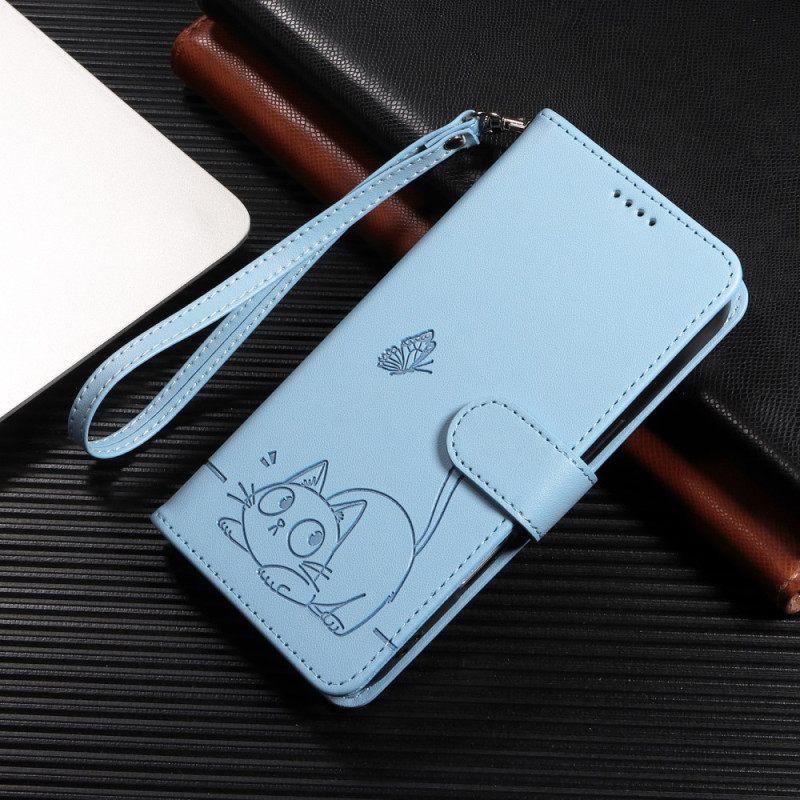 Flip Case Leren Xiaomi 17 Grafische Kattenband