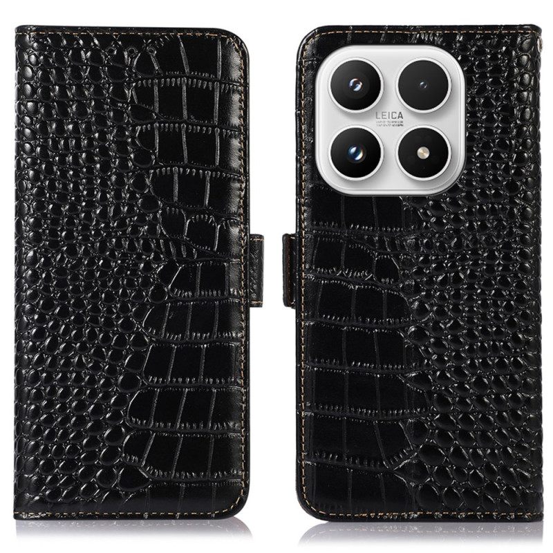 Flip Case Leren Xiaomi 17 Leer Met Krokodillenprint
