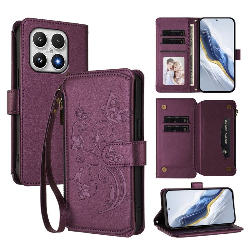 Flip Case Leren Xiaomi 17 Portemonnee Met Bloemenprint