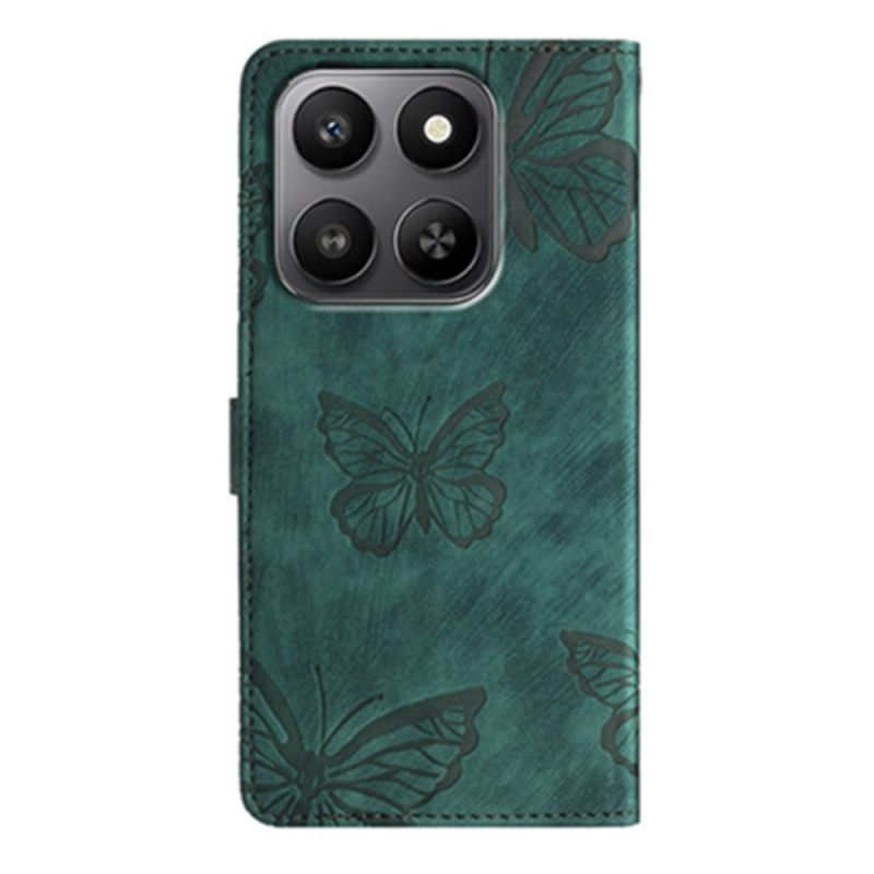 Flip Case Leren Xiaomi 17 Suède Vlindereffect