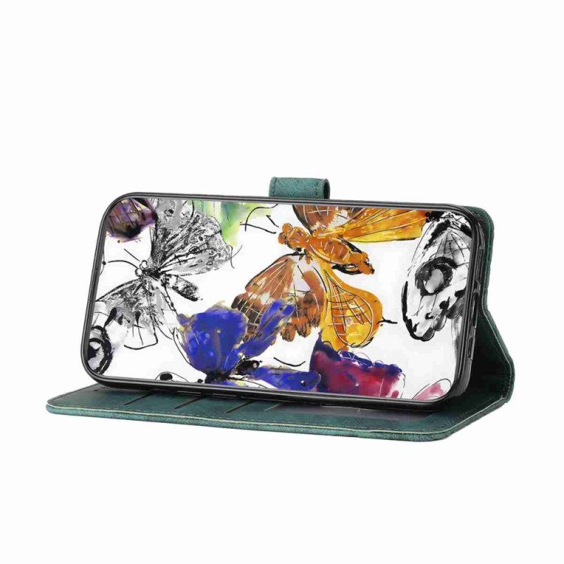 Flip Case Leren Xiaomi 17 Suède Vlindereffect