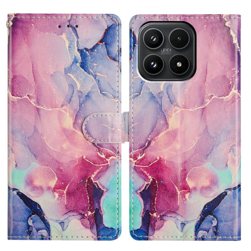 Folio-hoesje Xiaomi 17 Groen En Roze Marmer