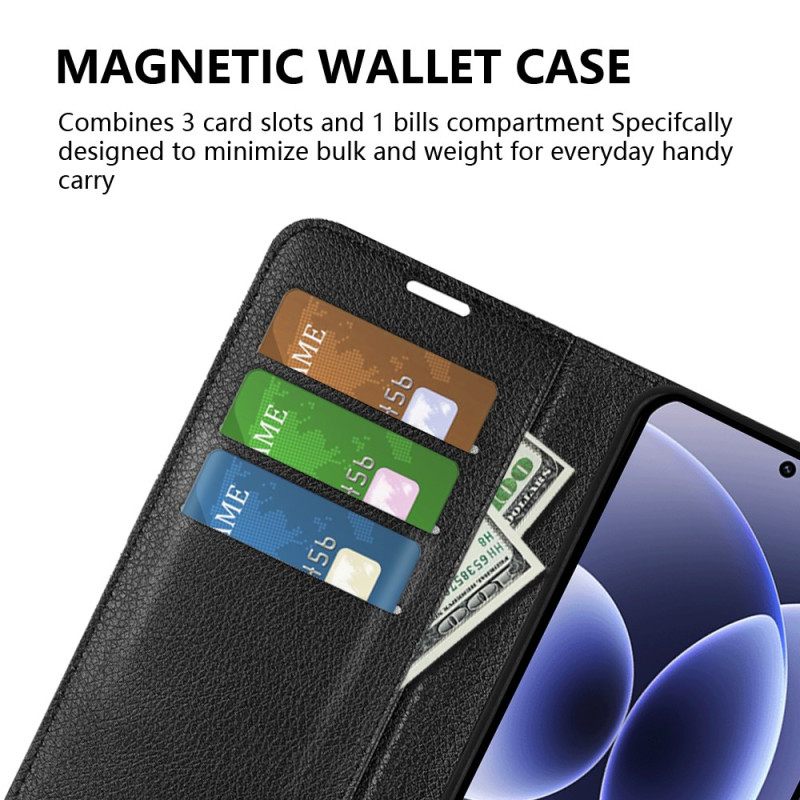 Folio-hoesje Xiaomi 17 Klassiek Lychee Kunstleer