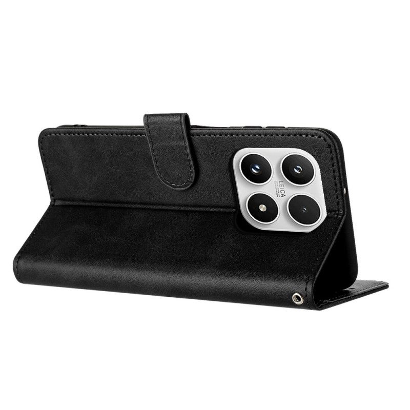 Folio-hoesje Xiaomi 17 Leereffect Met Koord