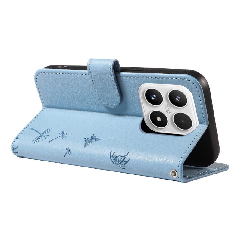 Folio-hoesje Xiaomi 17 Telefoonhoesje Bandje Met Paardenbloemdesign