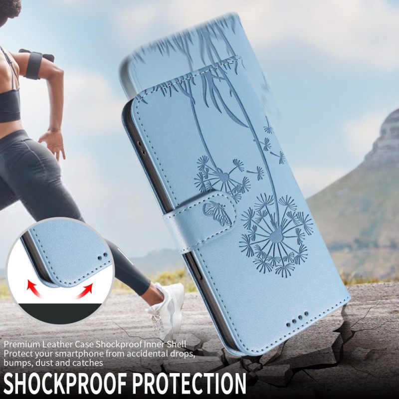 Folio-hoesje Xiaomi 17 Telefoonhoesje Bandje Met Paardenbloemdesign