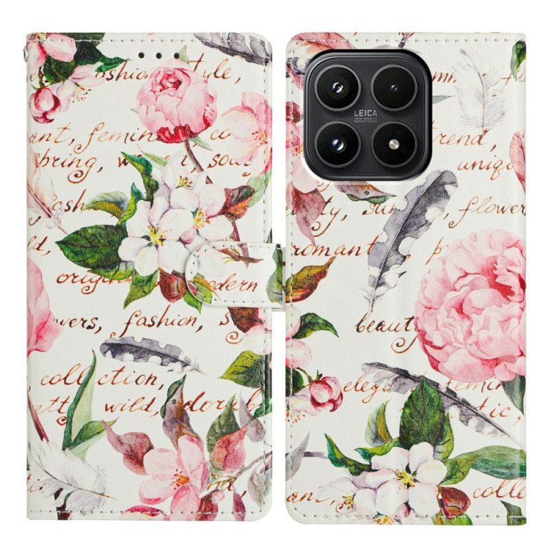 Folio-hoesje Xiaomi 17 Telefoonhoesje Bloemenpoëzie