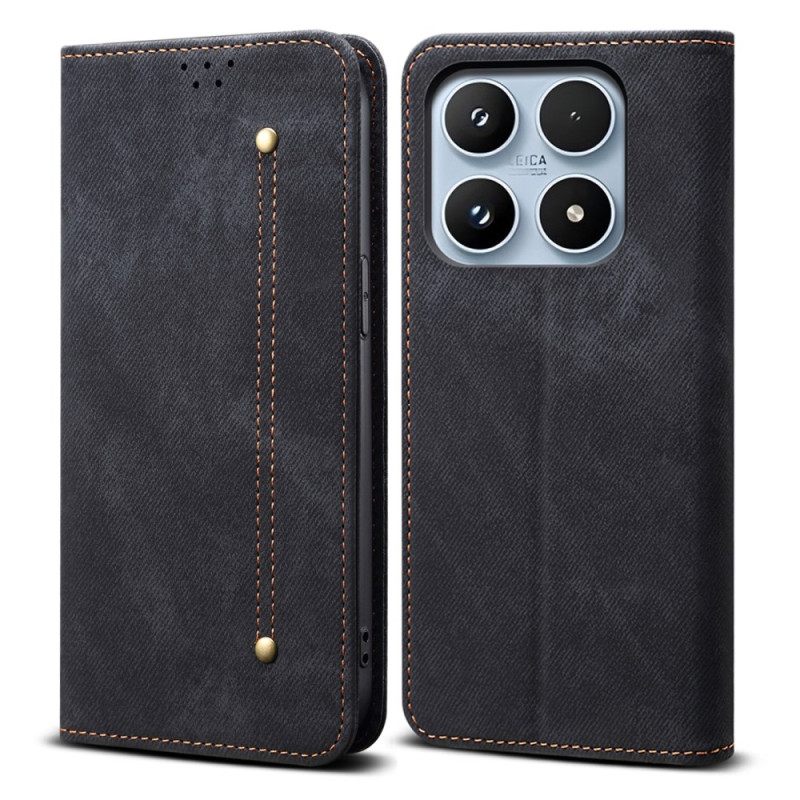 Folio-hoesje Xiaomi 17 Telefoonhoesje Denimtextuur