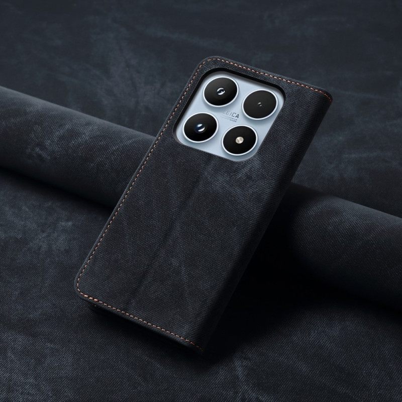 Folio-hoesje Xiaomi 17 Telefoonhoesje Denimtextuur