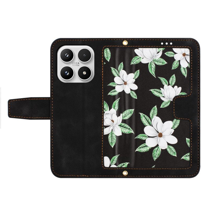 Folio-hoesje Xiaomi 17 Telefoonhoesje Kaarthouder En Bloemenpatroon
