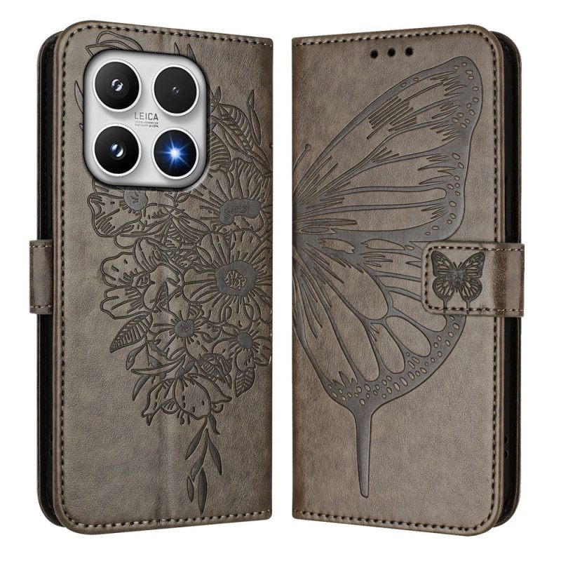 Folio-hoesje Xiaomi 17 Telefoonhoesje Vlinderdesign Met Riem