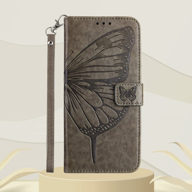 Folio-hoesje Xiaomi 17 Telefoonhoesje Vlinderdesign Met Riem